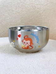 Bát inox cách nhiệt in hình dày dặn cho bé