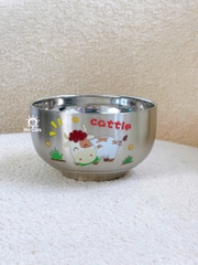 Bát inox cách nhiệt in hình dày dặn cho bé