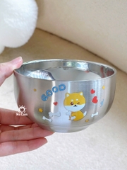Bát inox cách nhiệt in hình dày dặn cho bé