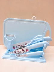 Bộ dao thớt 6 món in hình Hello Kitty