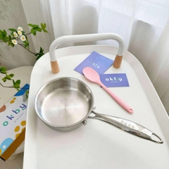 Chảo inox Okby dày dặn có tay cầm