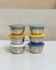 Set 6 hũ inox nhỏ có nắp đậy trữ đồ ăn dặm
