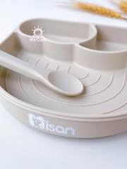 Khay ăn dặm silicone Misan hình cầu vồng kèm thìa