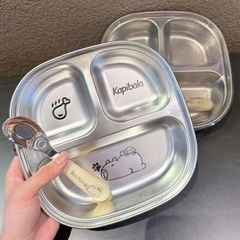 Khay ăn dặm inox chia ngăn