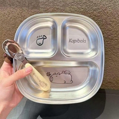 Khay ăn dặm inox chia ngăn