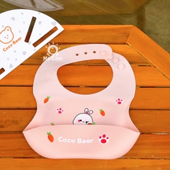 Yếm silicone Coco Bear dáng cong cho bé ăn dặm