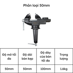 Ê tô kẹp 50mm 80mm bàn mâm xoay 360 độ Wynn's chất liệu gang đúc nguyên khối cao cấp, eto kẹp nguội đa năng