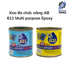 Keo dán hai thành phần AB 611 Multi Purpose Epoxy HCLB dán kim loại, nhựa, gỗ, sợi thủy tinh, đá, và gốm