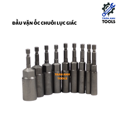 Đầu chụp bulong bắt vít chuôi lục giác chiều dài 80mm các cỡ từ 5.5-19mm