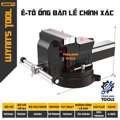 Ê Tô Cố Định Bàn Màu Xám Wynn’s –   Mở Miệng Rộng, Kẹp Cứng,  Kẹp Chắc, Siết Chặt Không Trượt , Thân Dày Đúc Nguyên Khối, Dùng Cho Mộc – Sắt – DIY