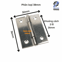 Bản lề lá Inox bóng nhiều kích thước, bản lề lá sắt xi Trần Anh Tools