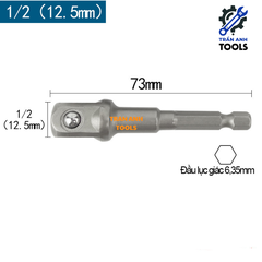 Bộ 3 đầu chuyển từ bắn vít sang bu lông các cỡ 1/4 3/8 1/2 đa năng, đầu chuyển từ máy vặn vít sang máy siết ốc