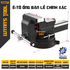 Ê Tô Cố Định Bàn Màu Xám Wynn’s –   Mở Miệng Rộng, Kẹp Cứng,  Kẹp Chắc, Siết Chặt Không Trượt , Thân Dày Đúc Nguyên Khối, Dùng Cho Mộc – Sắt – DIY