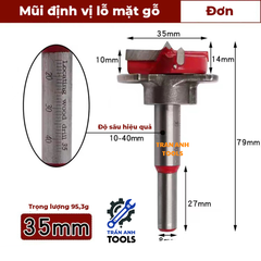 Mũi khoan gỗ điều chỉnh độ sâu các cỡ từ 15 20 25 30 35mm, mũi khoan lỗ tròn, mũi khoét gỗ có thang đo