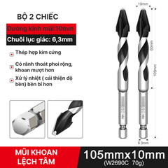 Combo 2 mũi khoan lệch tâm Wynn's 10mm