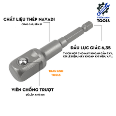 Bộ 3 đầu chuyển từ bắn vít sang bu lông các cỡ 1/4 3/8 1/2 đa năng, đầu chuyển từ máy vặn vít sang máy siết ốc