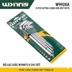 Bộ Lục Giác 9 Chi Tiết W9920A Wynns Thép CR-V Siêu Dài Chìa Khóa Allen Đầu Bi Vặn Ốc Lục Giác Chính Hãng Đa Năng