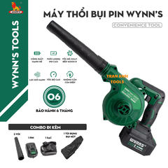 Máy thổi bụi pin Wynn's 20V dùng pin chân phổ thông động cơ đôi không chổi than, Máy hút thổi bụi 2 trong 1 công nghiệp