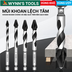 Mũi Khoan Lệch Tâm Đa Năng Wynn’s Tools Hợp Kim Sắc Bén Khoan Khô Ướt 6/8/10/12mm Siêu Bền Bỉ