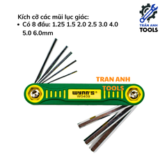 Bộ Lục Giác Gấp Gọn Wynn's Chất liệu CRV, Bộ Lục Giác Xếp Đầu Lục giác 8 Chi Tiết Wynn's, Siêu Bền, Chất Lượng Cao
