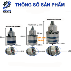 ĐẦU KẸP MÁY KHOAN MẢNH RĂNG – PHỤ KIỆN MÁY KHOAN CẦM TAY, KHOAN BÀN CHUẨN CƠ KHÍ SANOU