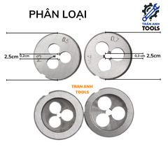 Bàn Taro Tròn M3–M24 – Khuôn Cắt Ren Ngoài Đa Kích Cỡ, Chuyên Dụng Cho Ty Ren, Bu Lông, Trục Kim Loại – Sắc Bén, Bền Bỉ, Gia Công Chính Xác