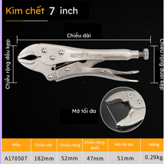 Kìm kẹp chết cán trơn Wynn's kích cỡ 7 inch và 10 inch, kìm chết, kìm bấm chết mini