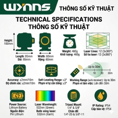 (W8012) Máy cân bằng laser 12 tia xanh