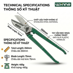 (W6010A) Kéo cắt tôn 10 inches