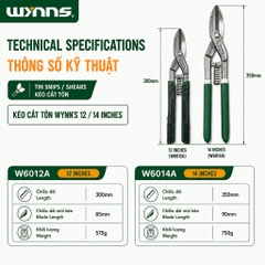 (W6014A) Kéo cắt tôn Wynn's 14 inches