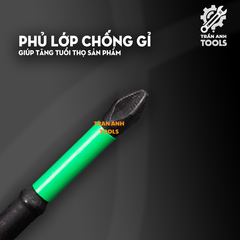 Mũi bắt vít đen PH2 chiều dài 65 90 150mm Wynn's đầu có rãnh chống trượt, Mũi bắn vít từ tính đa năng phủ Photphat đen