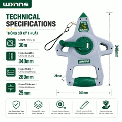 Thước cắm đất dây thép bạc cao cấp Wynn's Tools chiều dài 30M