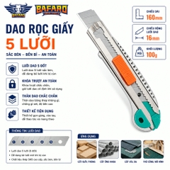 Dao rọc giấy bạc 5 lưỡi bafaro