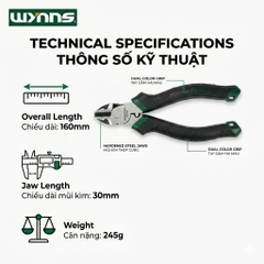 (W306S) Kìm cắt chéo đa năng 6 inch