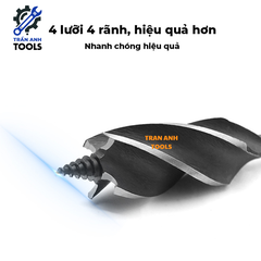 Mũi khoan gỗ xoắn dài chuôi lục giác