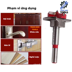 Mũi khoan gỗ điều chỉnh độ sâu các cỡ từ 15 20 25 30 35mm, mũi khoan lỗ tròn, mũi khoét gỗ có thang đo