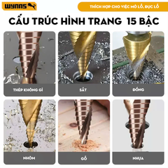 Mũi khoan tháp xoắn ốc Wynn's tạo lỗ từ 4-32mm,chất liệu thép tốc độ cao HSS 4241