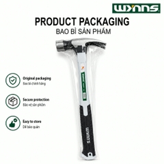 Búa nhổ đinh đầu dài Wynn's cao cấp chiều dài 40cm, búa đóng nhổ đinh cầm tay công nghiệp có bọc cán