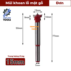 Mũi khoan gỗ điều chỉnh độ sâu các cỡ từ 15 20 25 30 35mm, mũi khoan lỗ tròn, mũi khoét gỗ có thang đo