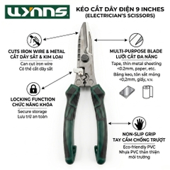 (W0115) Kéo cắt dây điện 9 inch
