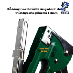 Súng Bắn Ghim Cầm Tay Wynn's – Dải Ghim 4–14mm, Thân Thép Cứng, Cầm Tay Màu Xanh, Thân Kim Loại Chắc Chắn, Siết Ghim Gọn Gàng