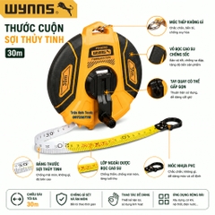 Thước dây sợi thủy tinh cao cấp Wynn's 30m 50m Thước cuộn, thước vải, thước đo công trình chuyên dụng