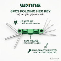 Bộ Lục Giác Gấp Gọn Xếp Đầu Lục giác 8 Chi Tiết Wynn's