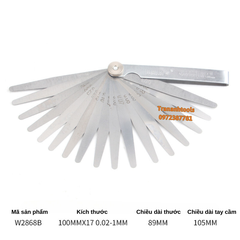 Bộ thước lá đo khe hở, thước lá inox 17 lá 0.02-1.00mm Wynn's Tools chiều dài 10cm và 15cm