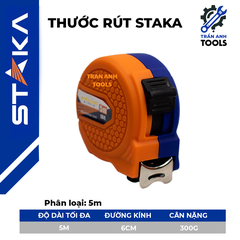 Thước Rút Thước Cuộn STAKA 5m/7.5m - Lá Thước Phủ Nylon, Vỏ Nhựa Chống Va Đập, Đo Dài Chính Xác, Dễ Sử Dụng