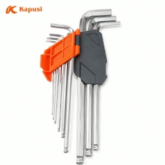 Bộ lục giác bi 9 chi tiết Kapusi Japan cao cấp chất liệu S2 dày dặn cứng cáp, bộ lục giác bi chất lượng nhật bản