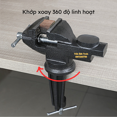 Ê tô kẹp 50mm 80mm bàn mâm xoay 360 độ Wynn's chất liệu gang đúc nguyên khối cao cấp, eto kẹp nguội đa năng