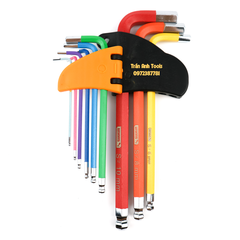 Bộ lục giác màu đầu bi Wynn's F041239 dài 18cm chất liệu S2 cao cấp, bộ lục giác màu 9 chi tiết hàng chất lượng cao