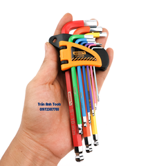 Bộ lục giác màu đầu bi Wynn's F041239 dài 18cm chất liệu S2 cao cấp, bộ lục giác màu 9 chi tiết hàng chất lượng cao