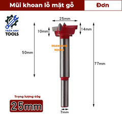 Mũi khoan gỗ điều chỉnh độ sâu các cỡ từ 15 20 25 30 35mm, mũi khoan lỗ tròn, mũi khoét gỗ có thang đo